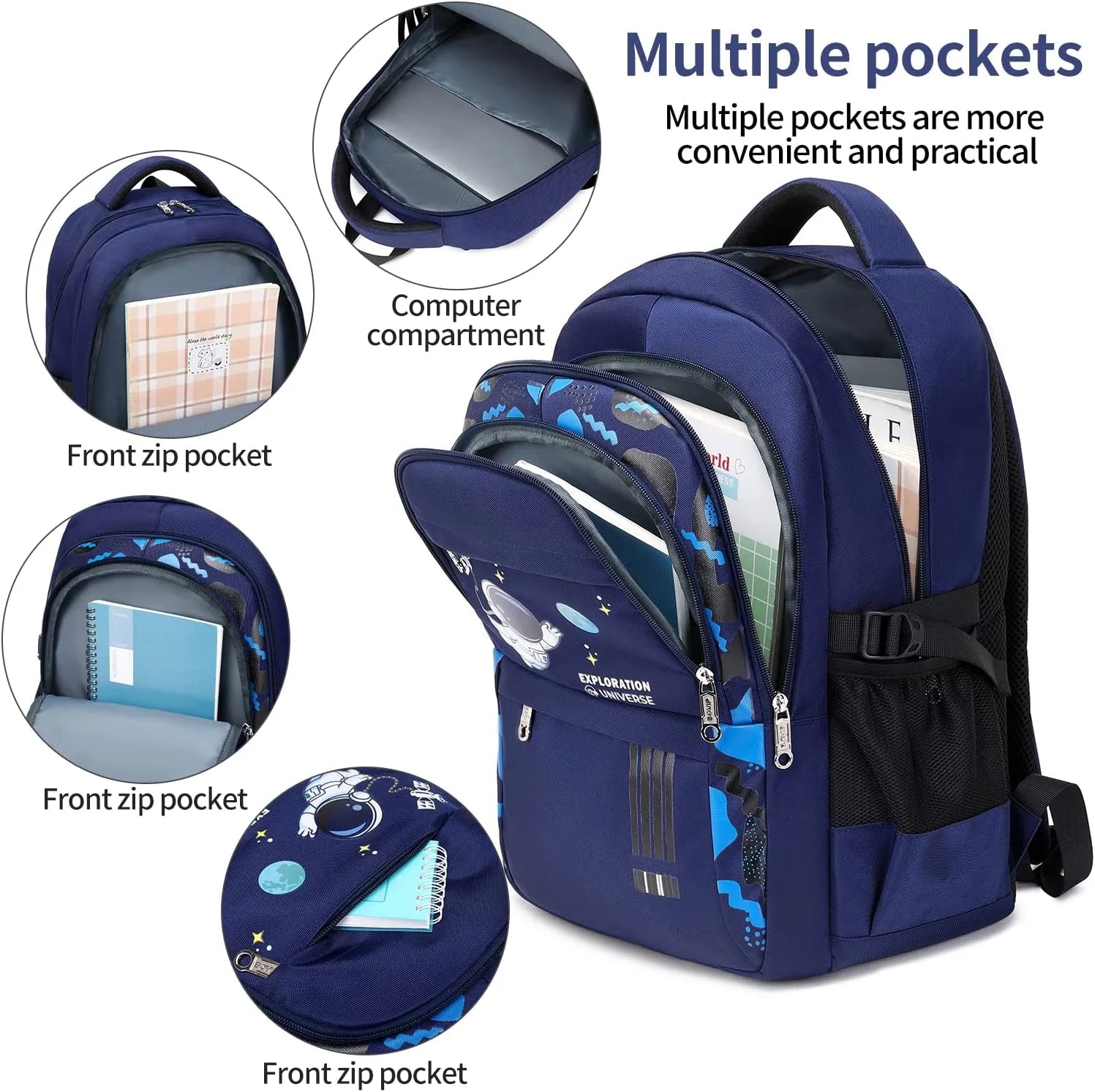 Spaceman Blue School Backpack