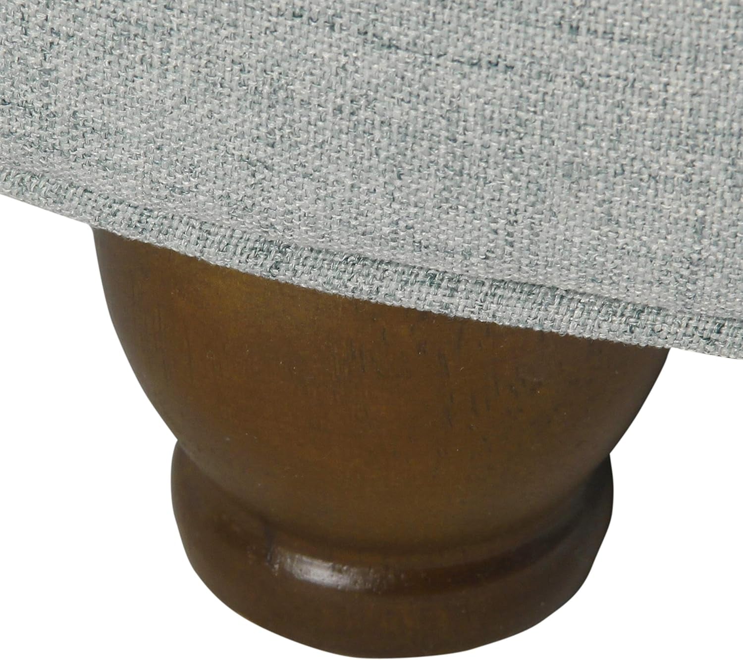 Stylish Light Blue Button Tufted Woven Round Storage Ottoman