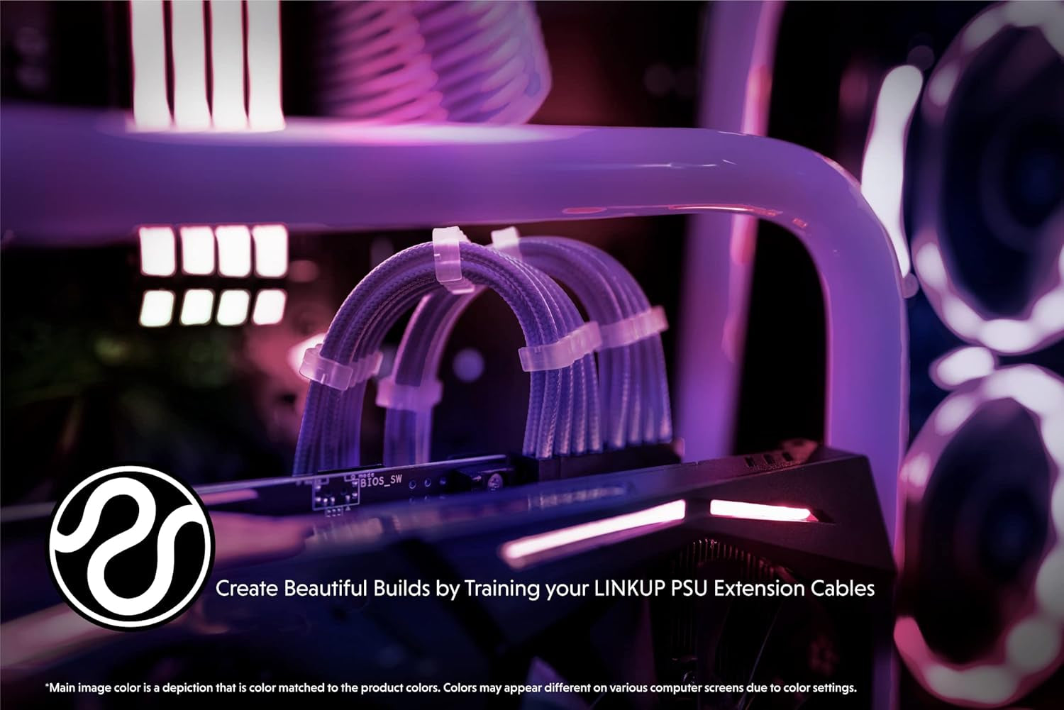 AVA 30Cm Purple Braided PSU Cable Extension Kit