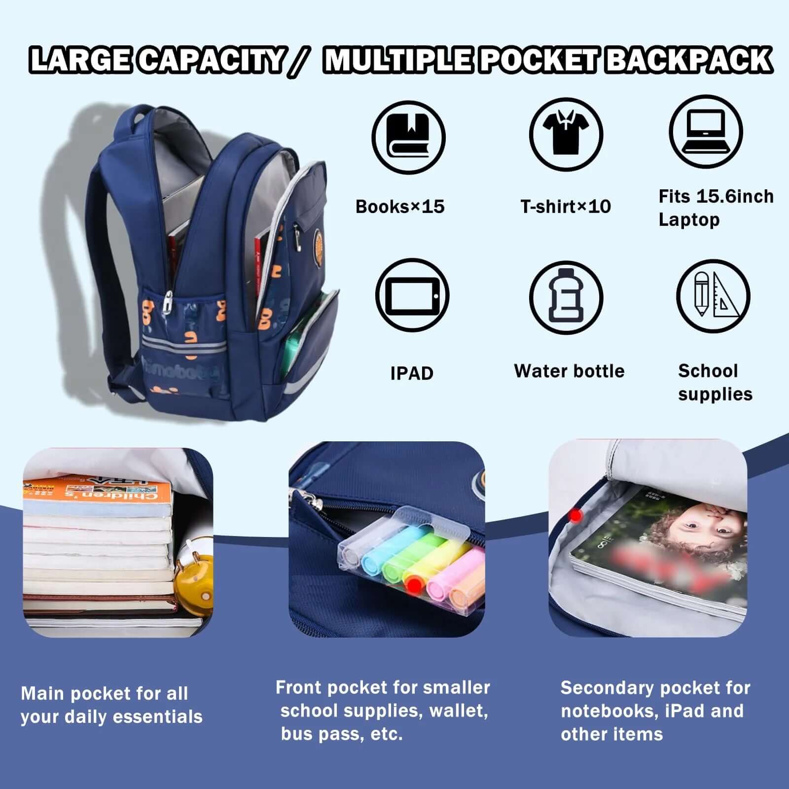 Lightweight School Backpack for Boys