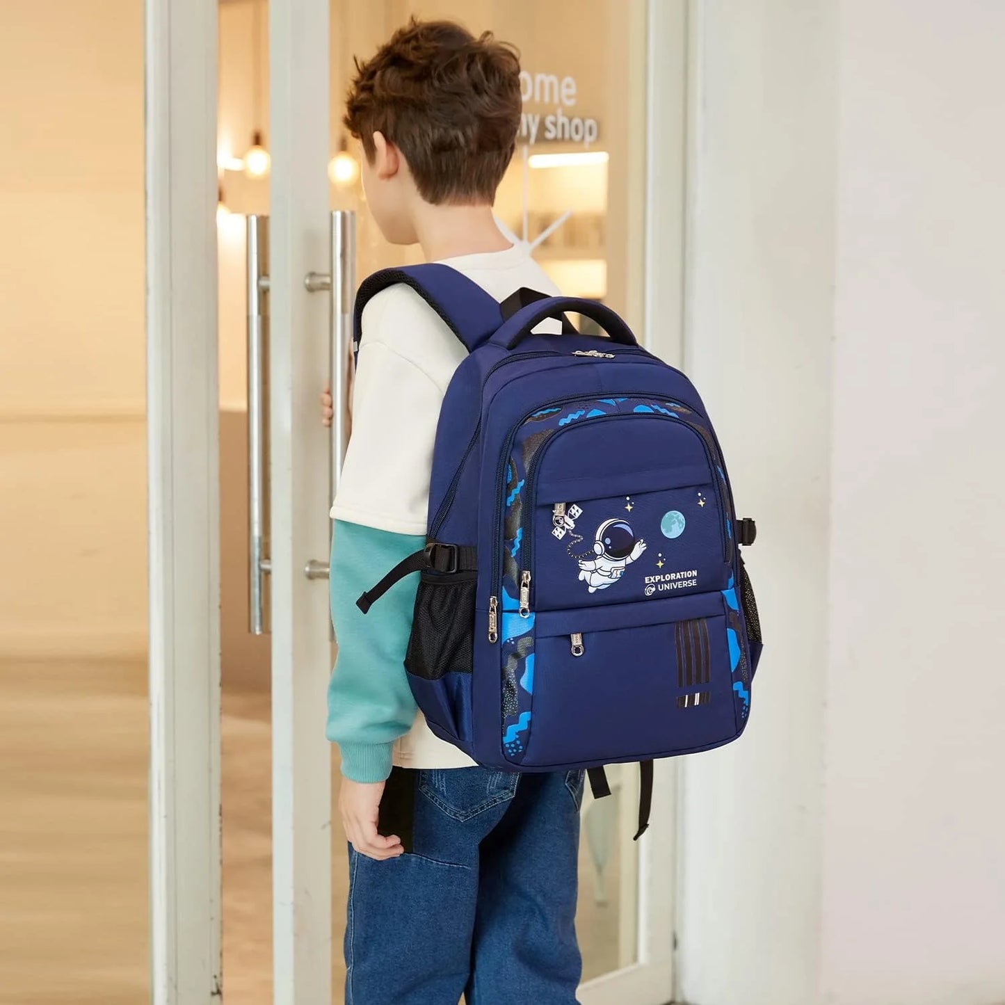 Spaceman Blue School Backpack