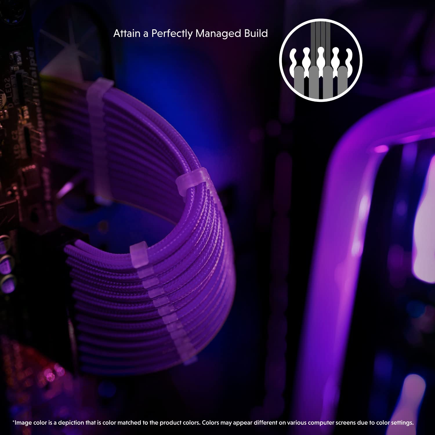 AVA 30Cm Purple Braided PSU Cable Extension Kit