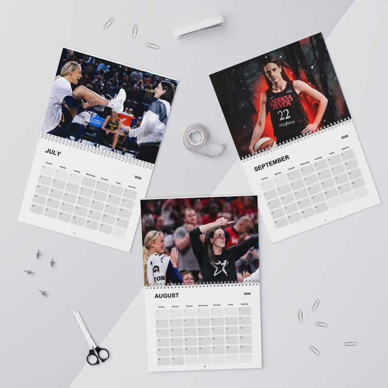 Caitlin Clark and Sophie Cunningham Wall Calendar 2026, Cunningham 8 Indiana Basketball, Basketball Fan Lover
