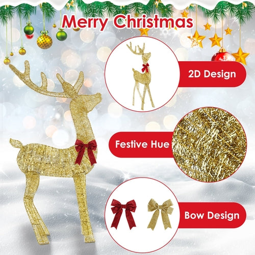 1Pc Lighted Christmas Reindeer & Sleigh Indoor Outdoor Christmas