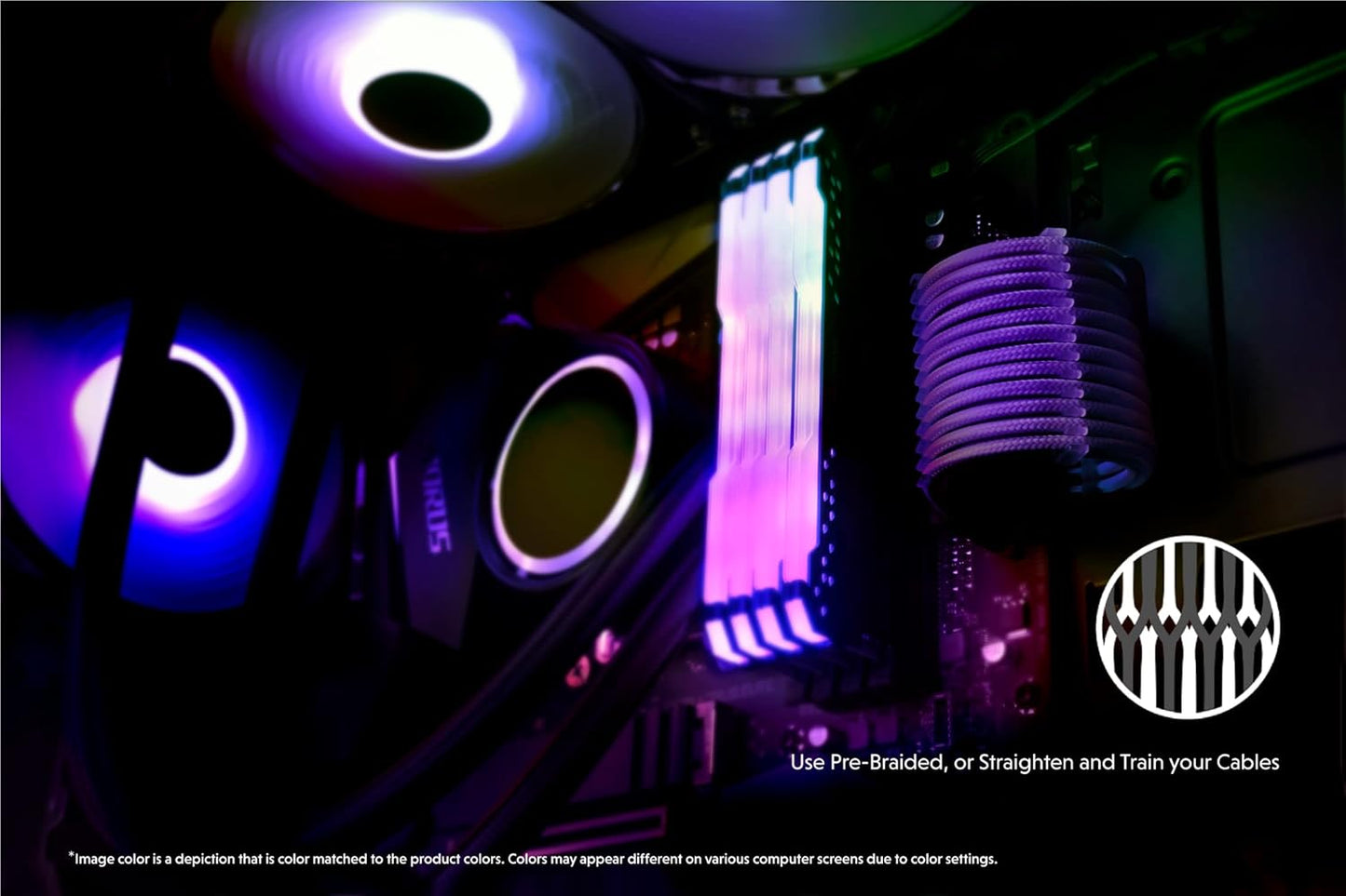 AVA 30Cm Purple Braided PSU Cable Extension Kit