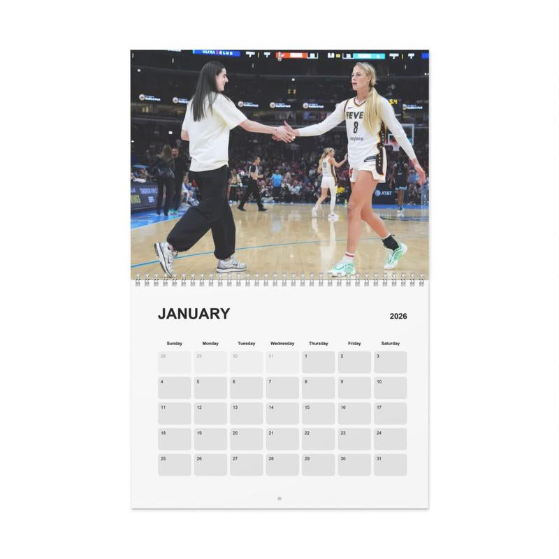 Caitlin Clark and Sophie Cunningham Wall Calendar 2026, Cunningham 8 Indiana Basketball, Basketball Fan Lover