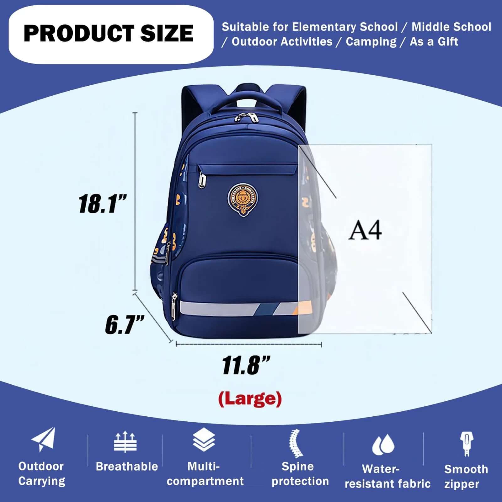 Lightweight School Backpack for Boys