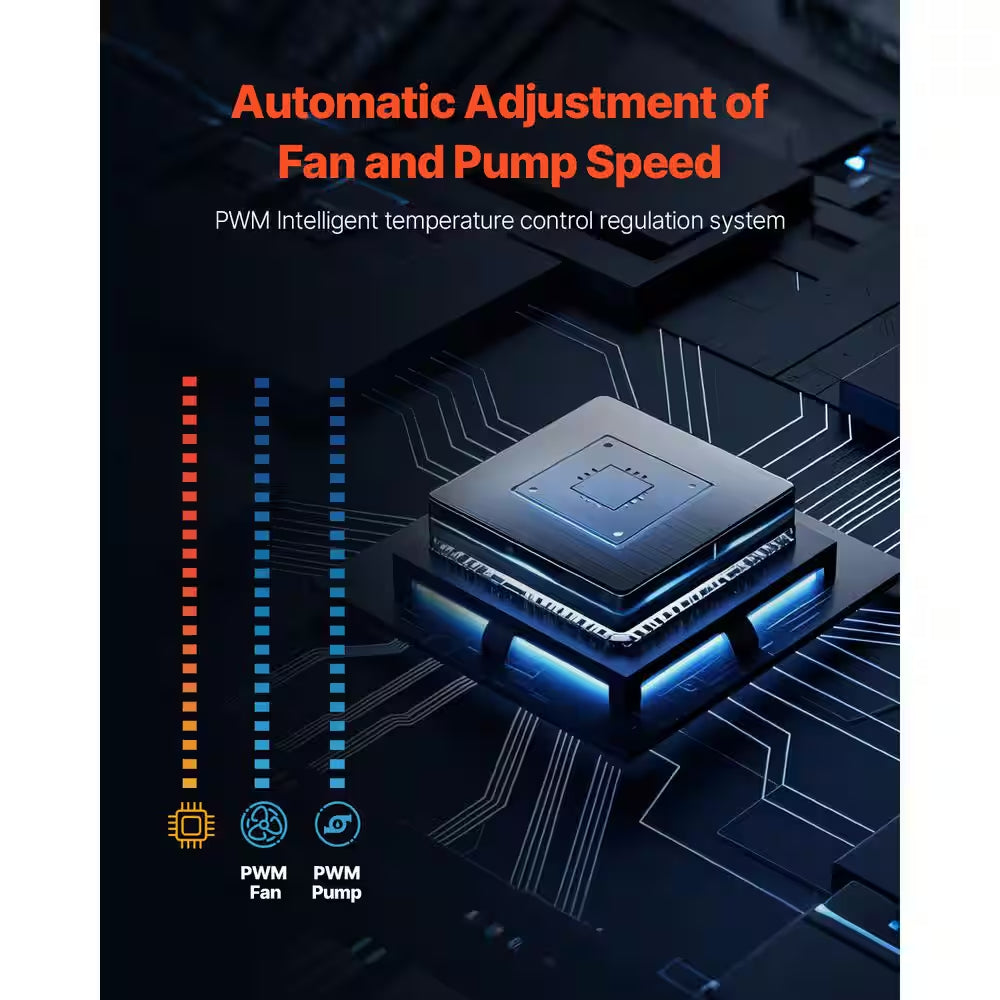 CPU Liquid Cooler AIO CPU Water Cooler-120Mm PWN Fans Pump 1. 8 In. Display Max 2200RPM CPU Cooling Fan