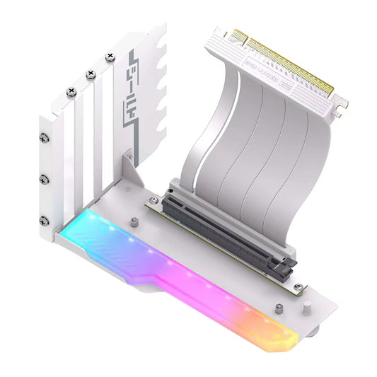 Vertical Graphics Card Holder Kit with 115Mm PCI-E 4.0 X16 Riser ARGB Cable Video Card Support Kit 90 Degree Right Angle
