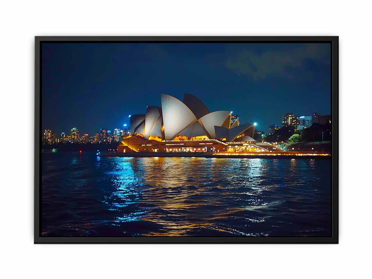 Opera House in Night Canvas Art Print