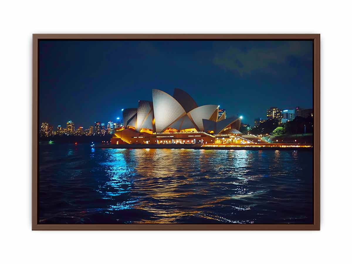 Opera House in Night Canvas Art Print