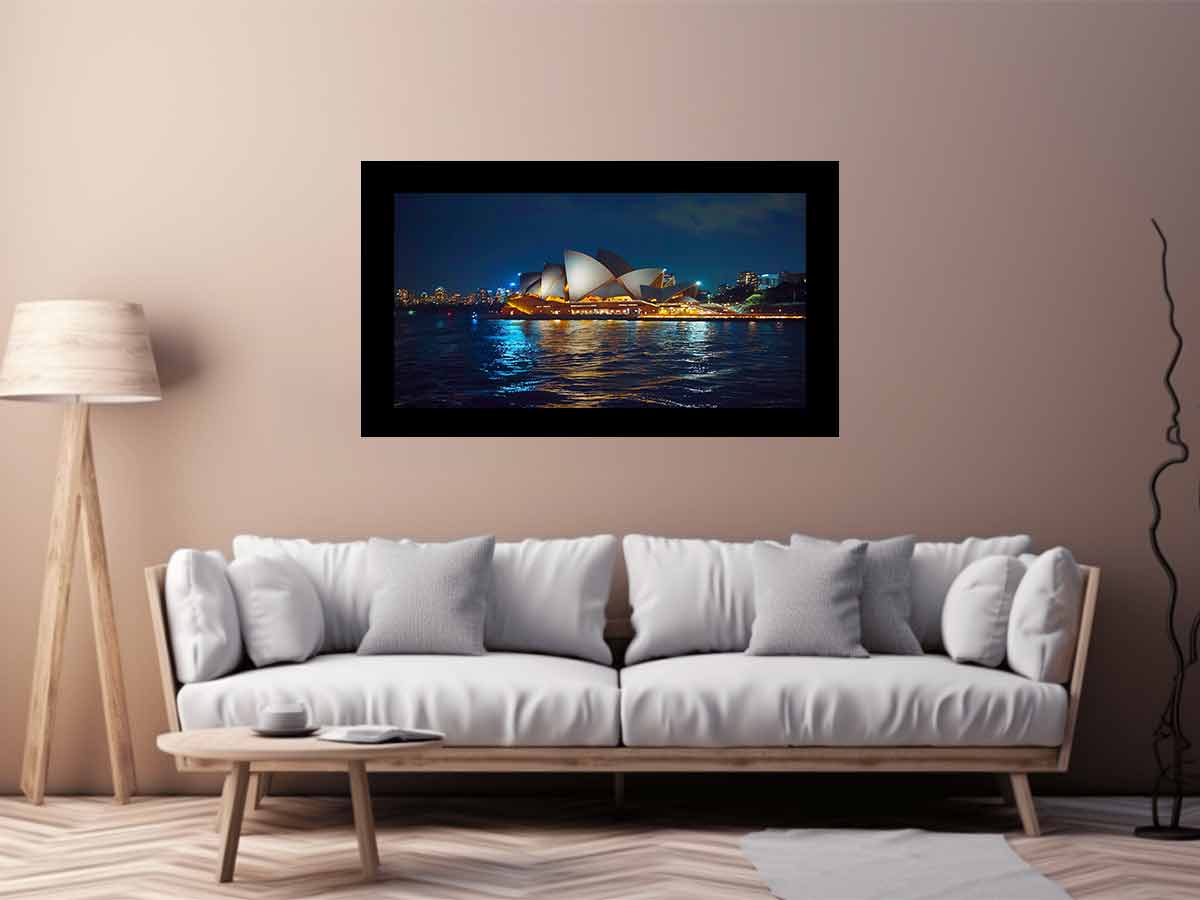 Opera House in Night Canvas Art Print