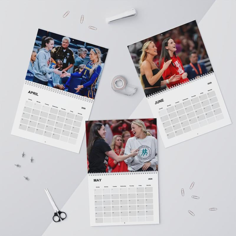 Caitlin Clark and Sophie Cunningham Wall Calendar 2026, Cunningham 8 Indiana Basketball, Basketball Fan Lover