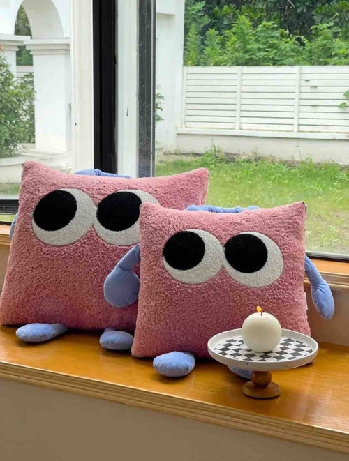 Big Eyes 2-in-1 Convertible Throw Pillow Blanket, Cute Whimsical Soft
