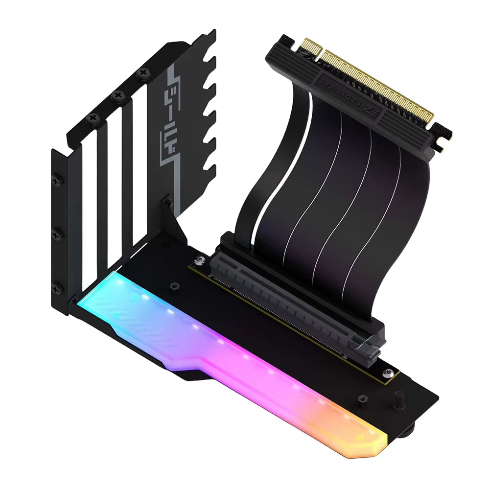 Vertical Graphics Card Holder Kit with 115Mm PCI-E 4.0 X16 Riser ARGB Cable Video Card Support Kit 90 Degree Right Angle