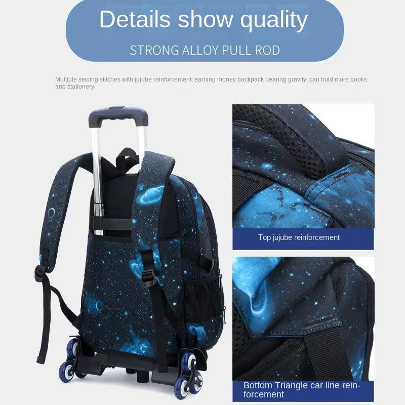 Rolling School Backpack for Kids