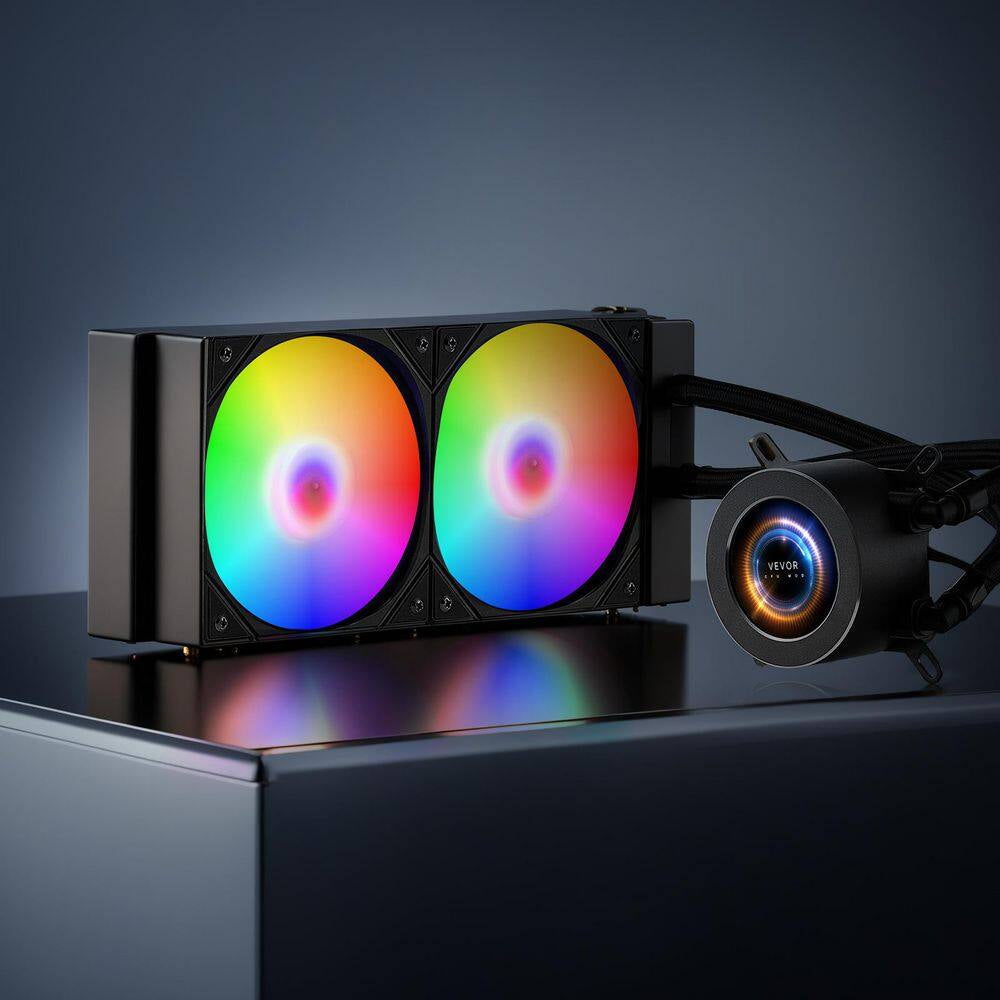 CPU Liquid Cooler AIO CPU Water Cooler-120Mm PWN Fans Pump Customizable PC Liquid Cooler with 2.1 In. LCD Display