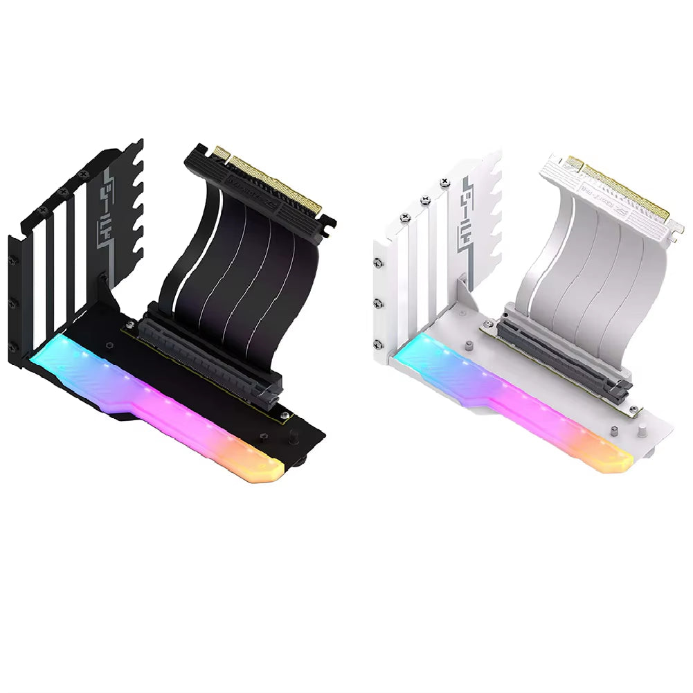 Vertical Graphics Card Holder Kit with 115Mm PCI-E 4.0 X16 Riser ARGB Cable Video Card Support Kit 90 Degree Right Angle