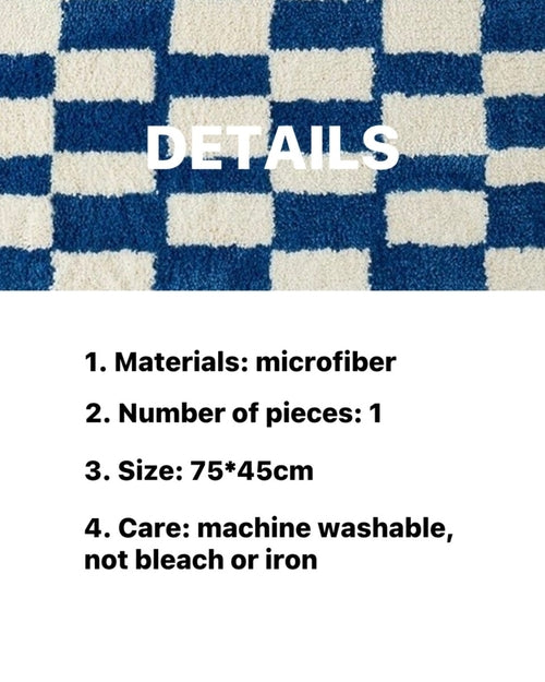 Ultra Soft Retro Checker Bath Rug, Absorbent, Anti-slippery Mat