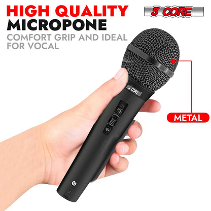 5Core XLR Microphone Dynamic Mic Karaoke Singing Studio Mics Handheld Microfono