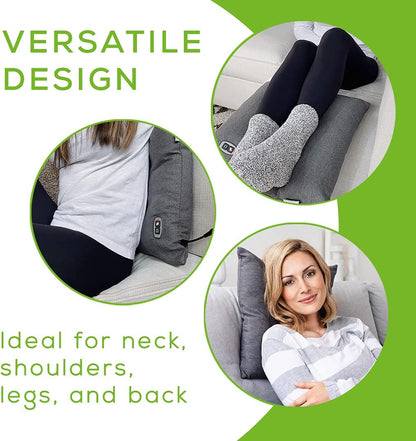 Shiatsu Back and Neck Massager | Kneading Deep Tissue Massage Pillow with Heat | Shiatsu Massager for Neck, Shoulders, Lower Back, Legs | Portable Massage Cushion with Optional Heat, MG134