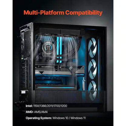CPU Liquid Cooler AIO CPU Water Cooler-120Mm PWN Fans Pump 1. 8 In. Display Max 2200RPM CPU Cooling Fan
