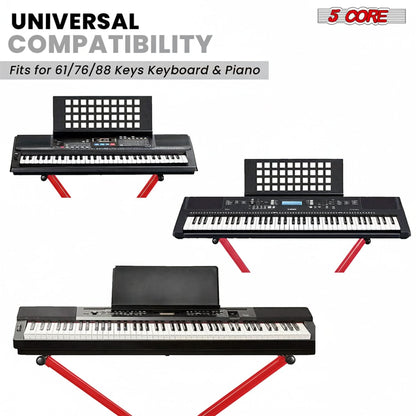 5 Core Keyboard Stand Dual X Shape Adjustable Foldable Portable Key Board DJ Controller Stands