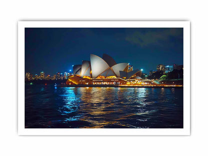 Opera House in Night Canvas Art Print