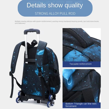 Rolling School Backpack for Kids