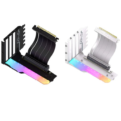 Vertical Graphics Card Holder Kit with 115Mm PCI-E 4.0 X16 Riser ARGB Cable Video Card Support Kit 90 Degree Right Angle