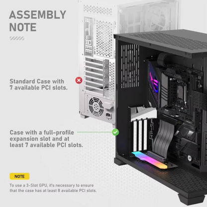 Vertical Graphics Card Holder Kit with 115Mm PCI-E 4.0 X16 Riser ARGB Cable Video Card Support Kit 90 Degree Right Angle