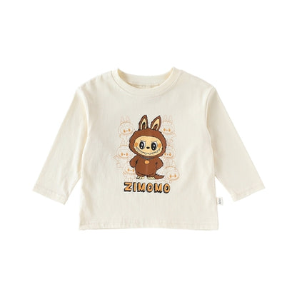 Spring and Autumn Baby Kids Cartoon Pattern Long Sleeves Top and Pants